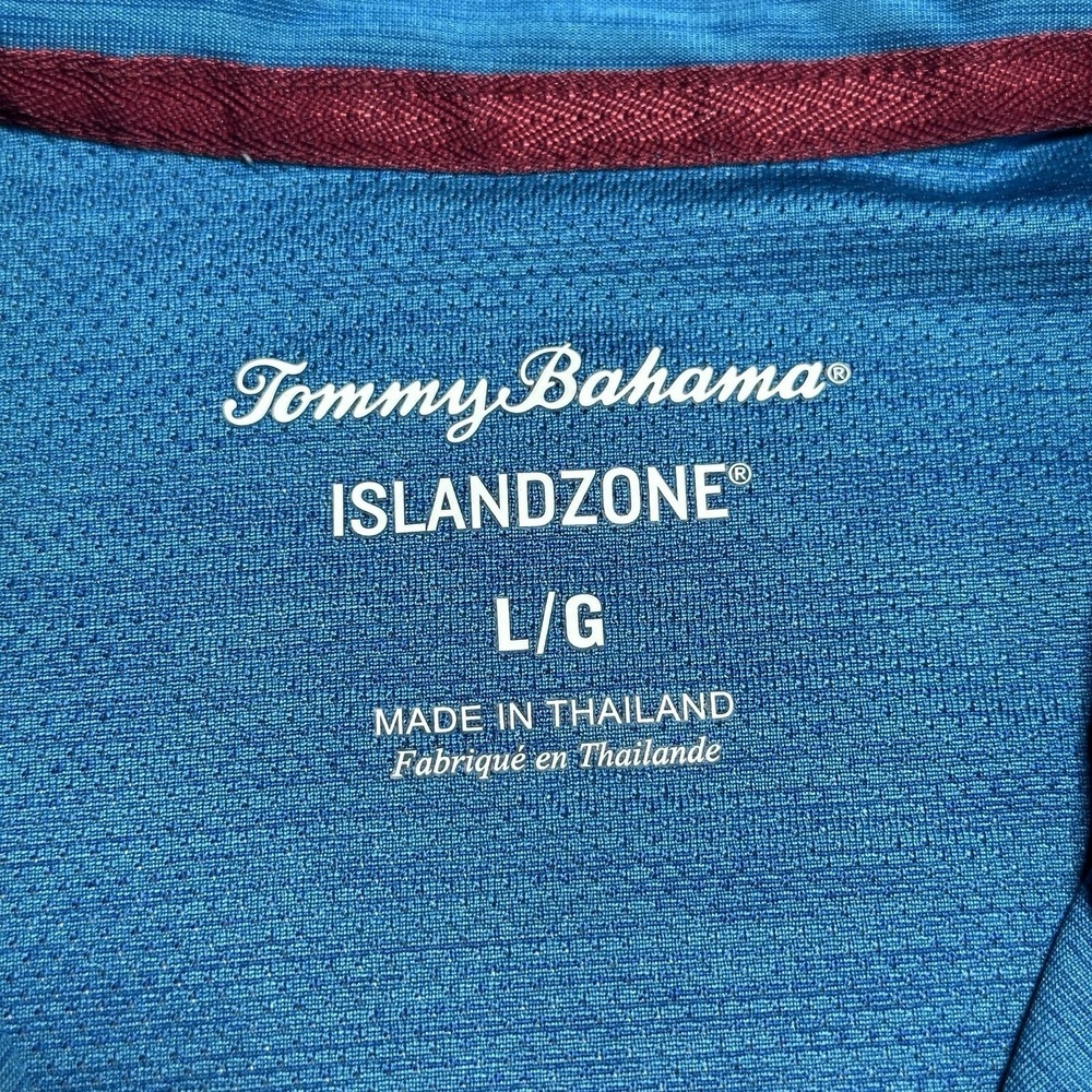Tommy Bahama Palm Coast Island Zone 1/4 Zip Mens Large Blue Performance Wicking - Picture 6 of 15